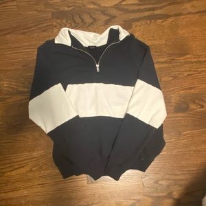 Pacsun Navy Blue and White Quarter Zip